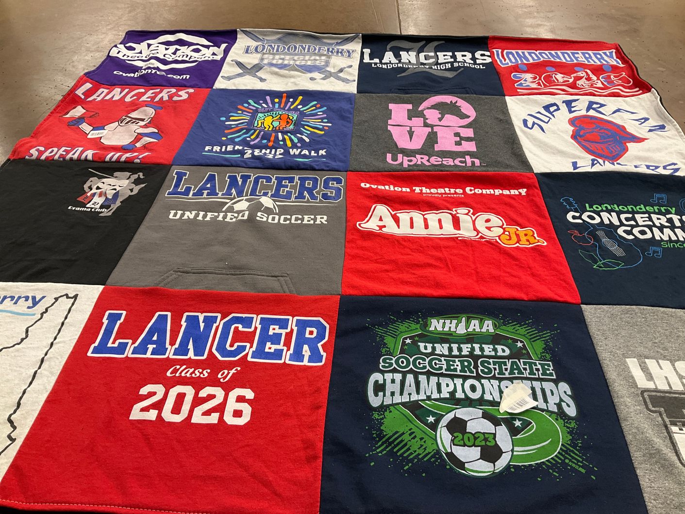 T-shirt quilt featuring lancers by Aaron from NH