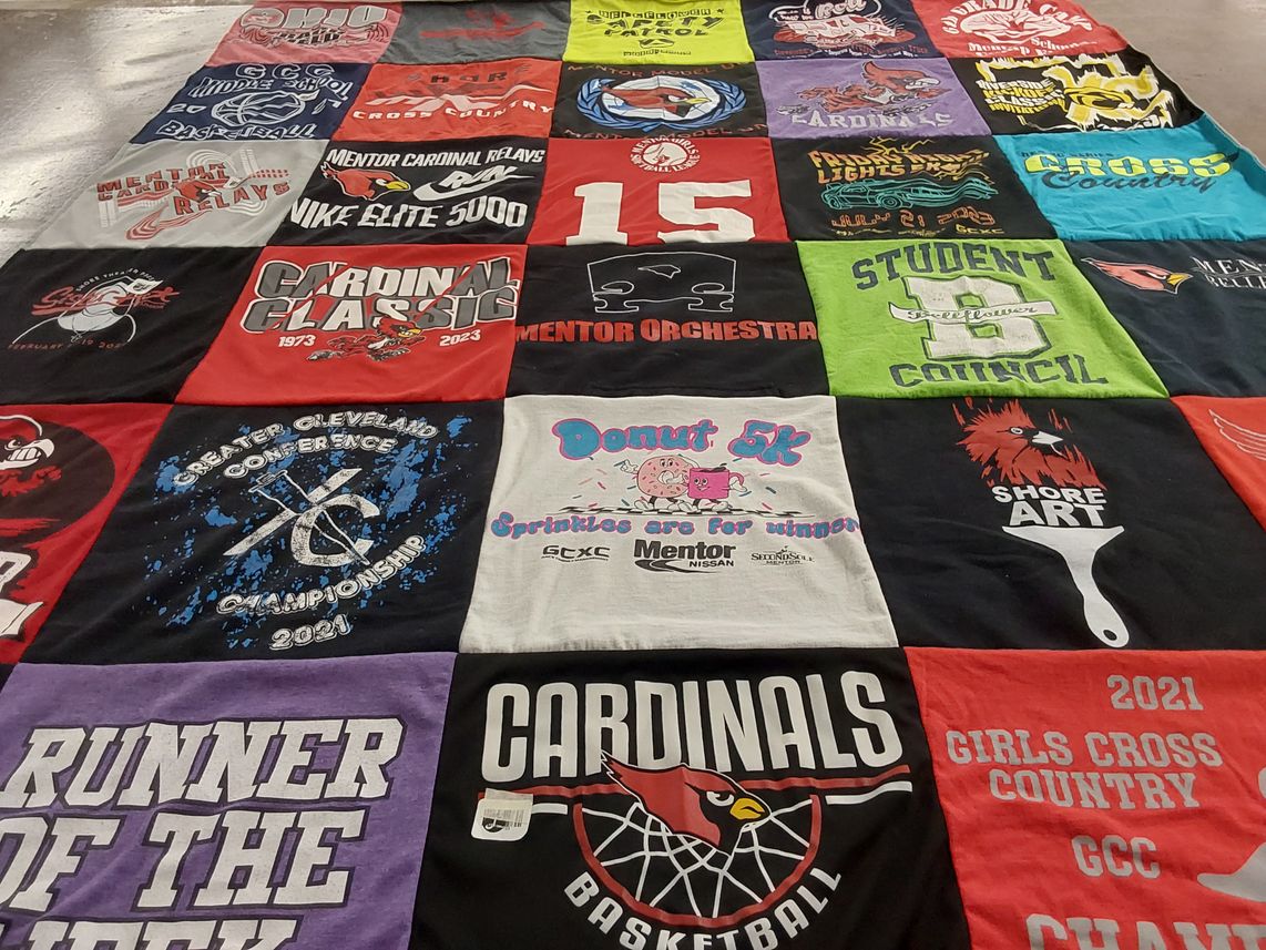 T-shirt quilt featuring mentor high school basketball, mentor high school cross country by Kelli from OH