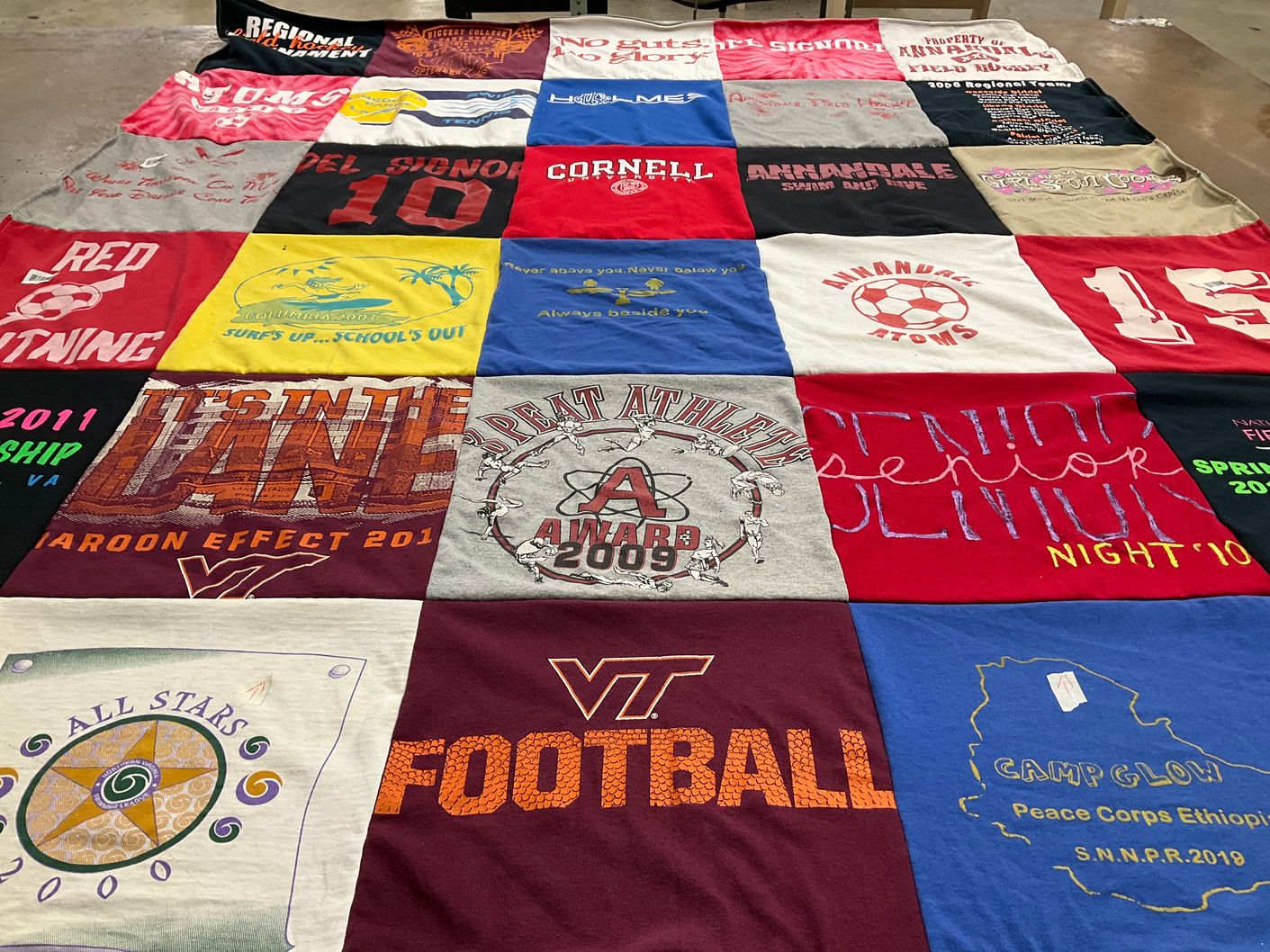 T-shirt quilt featuring virginia tech football by Paul from VA
