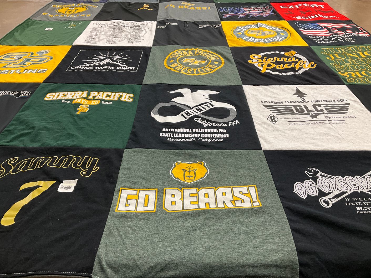 T-shirt quilt from sierra pacific high school by Lisa from CA