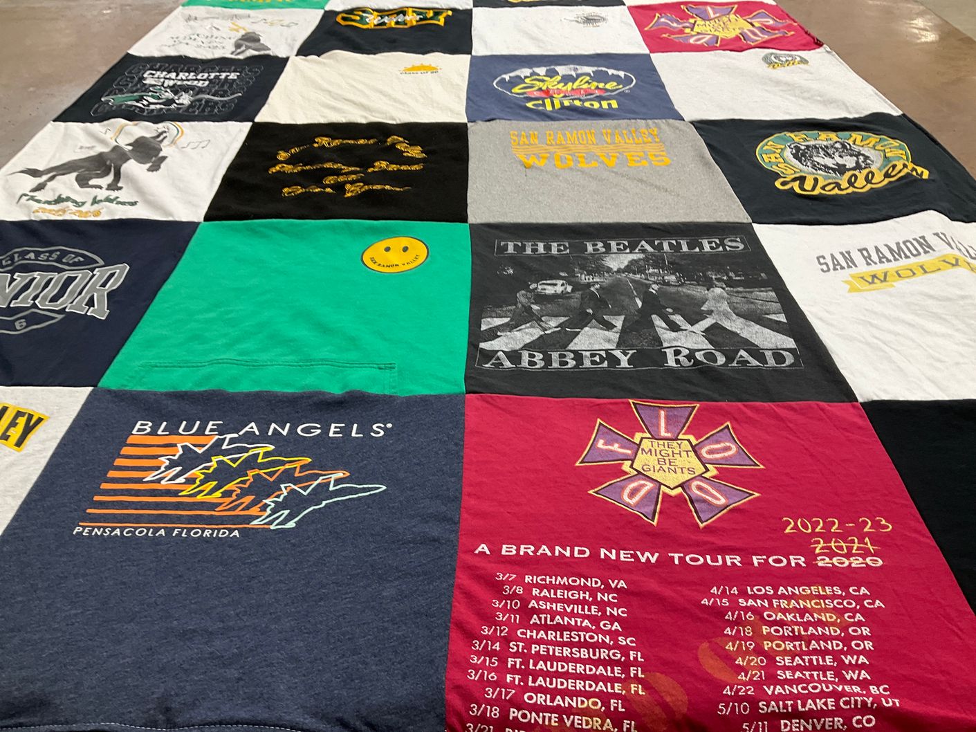 T-shirt quilt featuring san ramon valley wolves by Pamela from CA