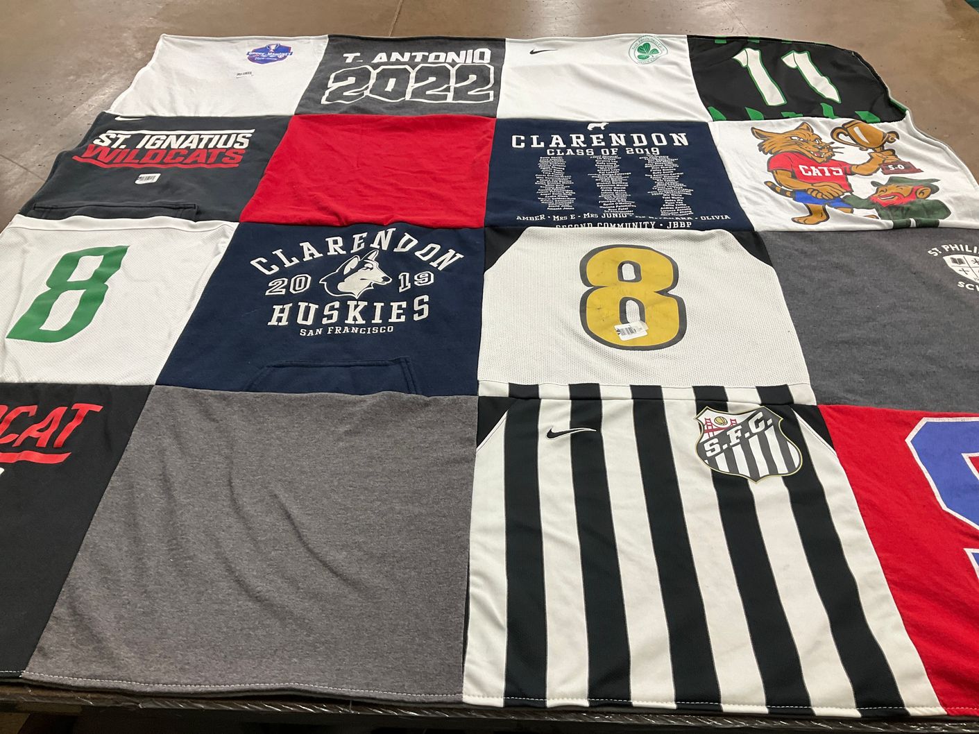 T-shirt quilt featuring clarendon huskies by rupa from CA