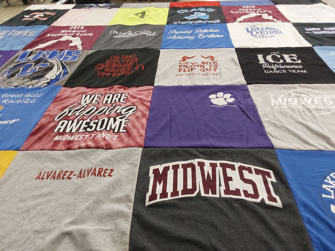 T-shirt quilt featuring midwest national team by Stacy from IN