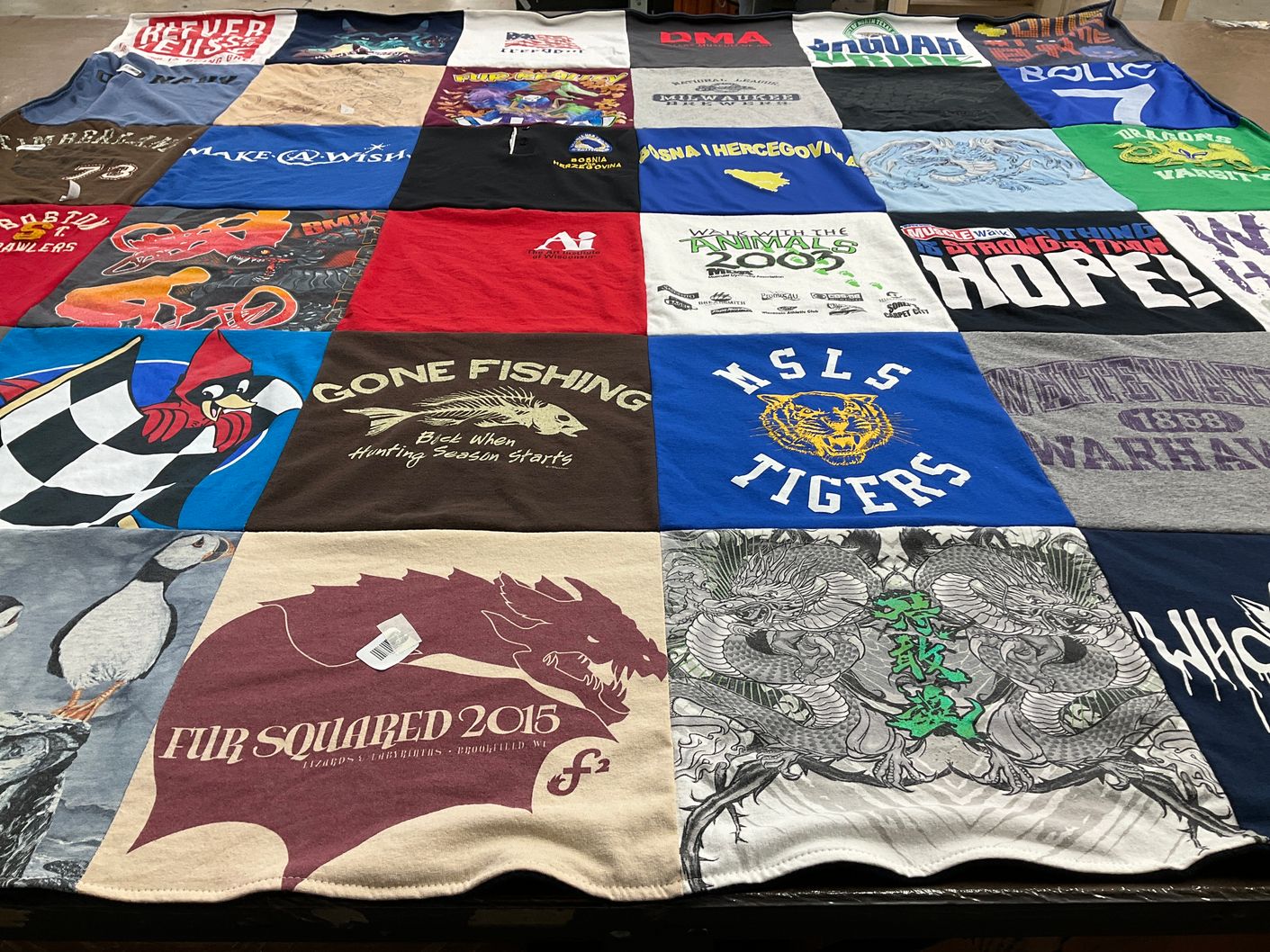 T-shirt quilt from msls high school by Jasmina from WI