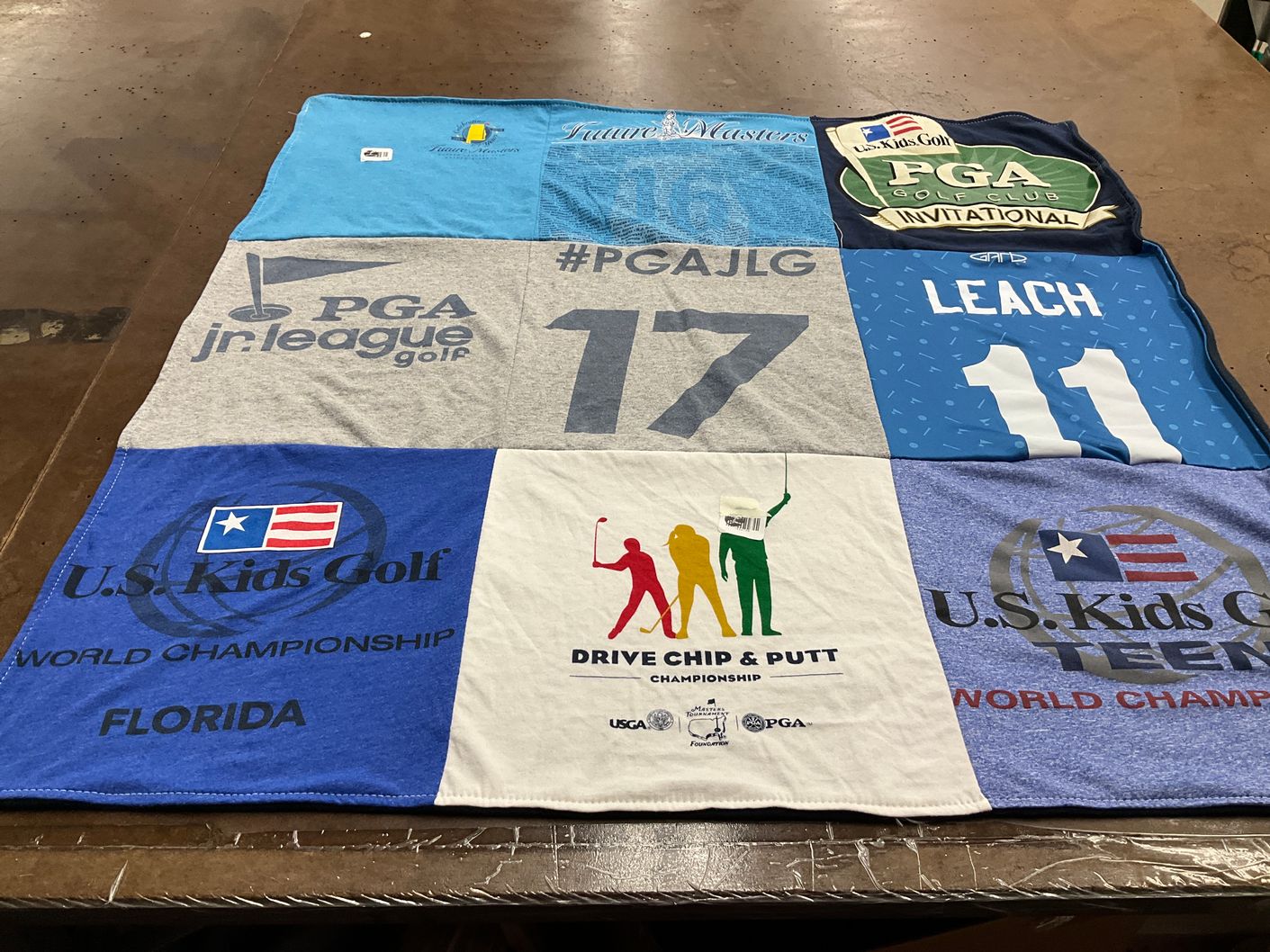 T-shirt quilt with golf themes by Tammy from FL