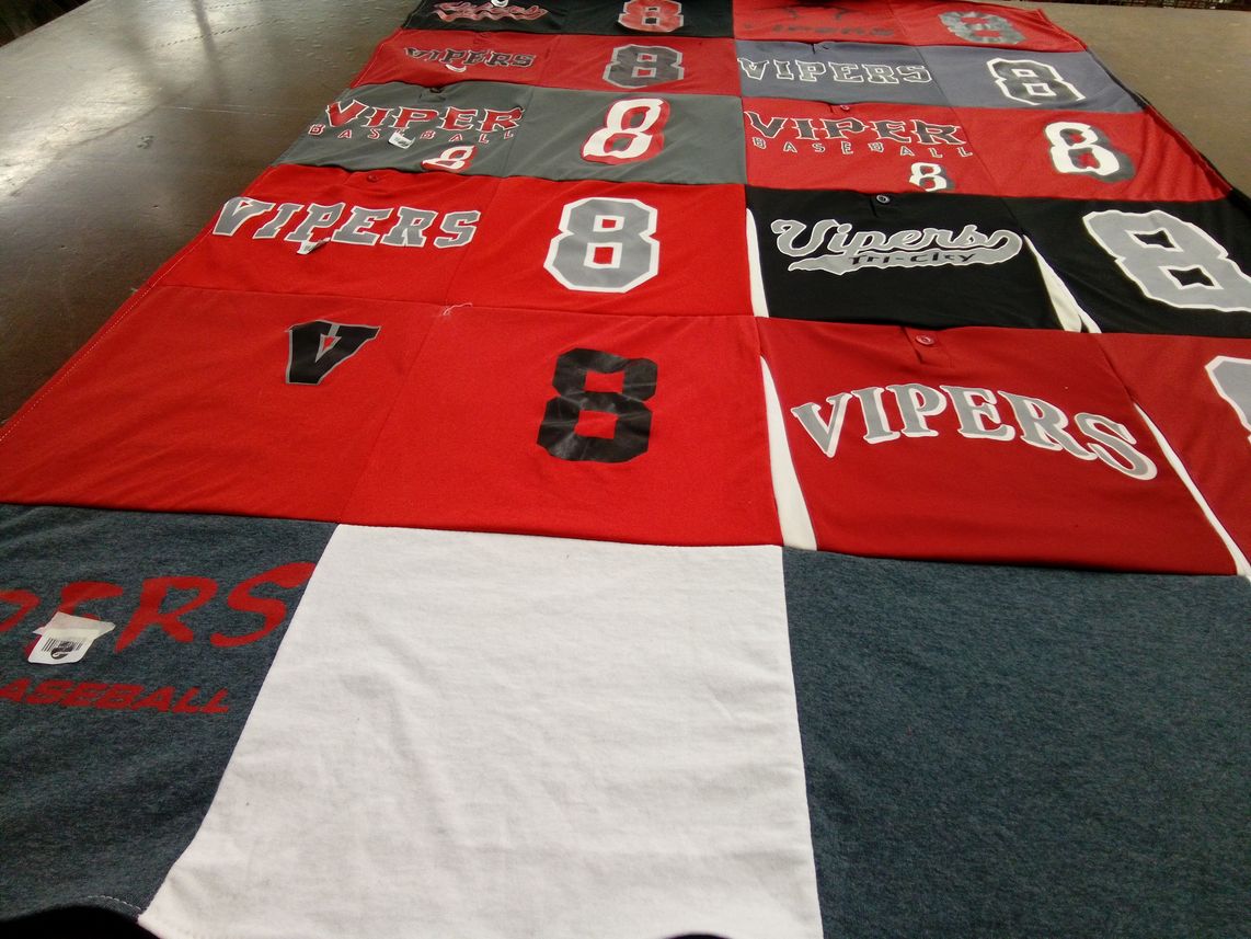 T-shirt quilt featuring vipers baseball by Wendy from VA