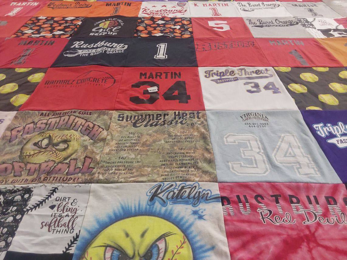 T-shirt quilt featuring rustburg red devils by Michele from VA
