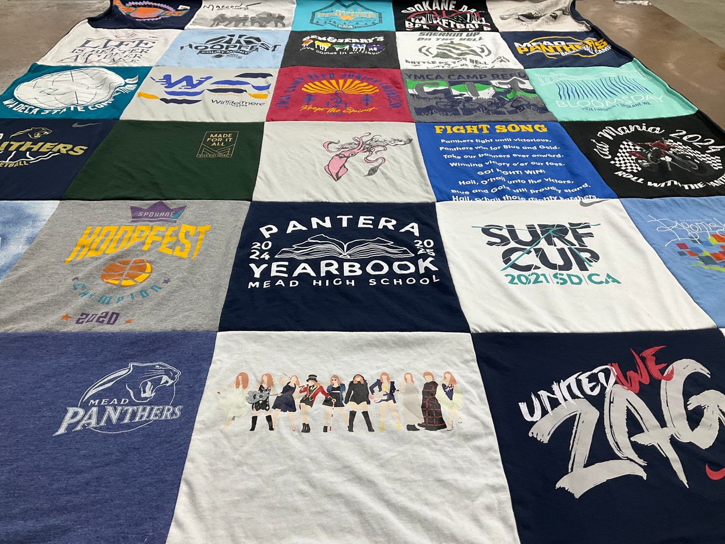T-shirt quilt featuring mead panthers by Jeannette from WA