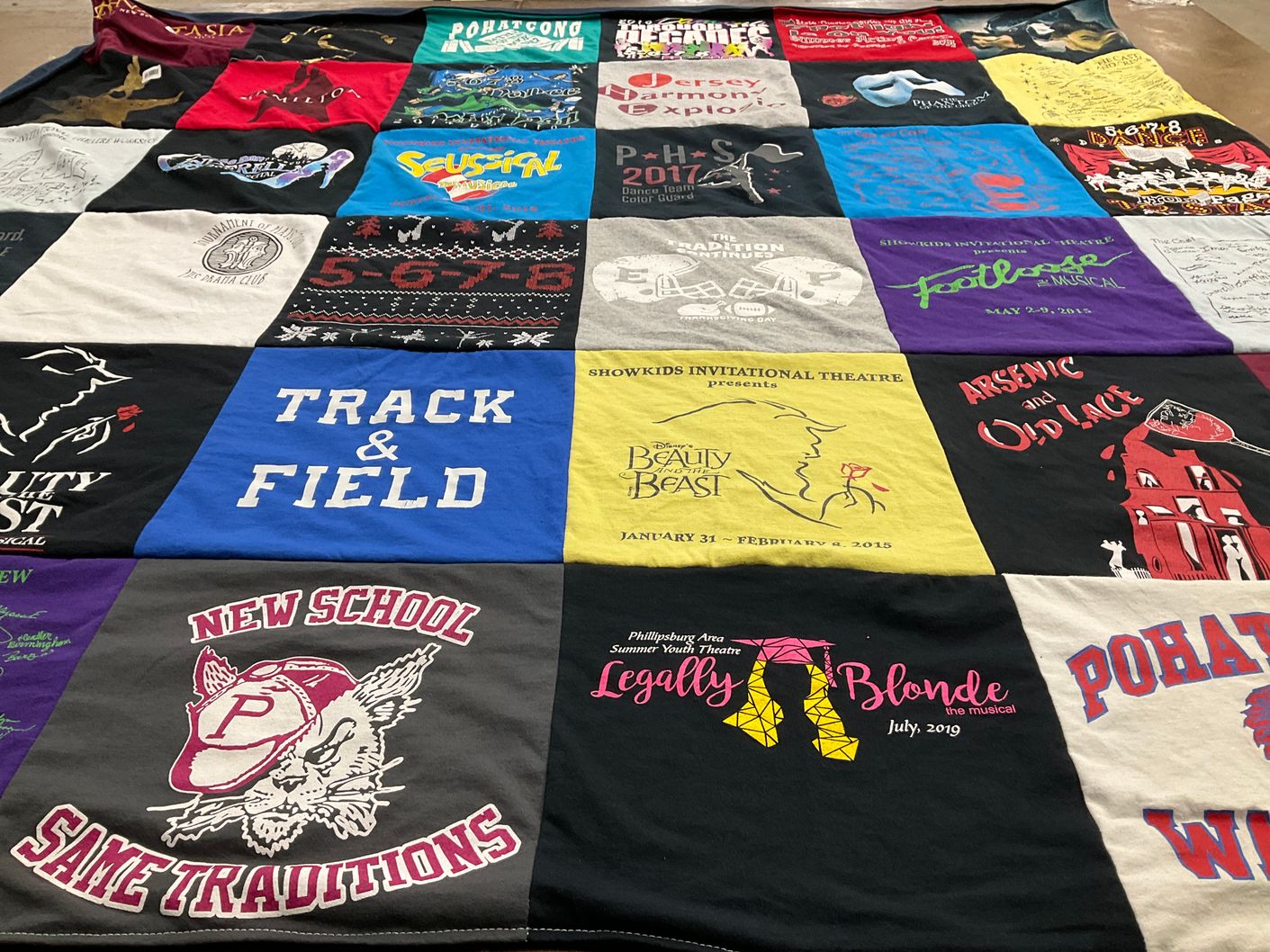 T-shirt quilt featuring poratown high school by April from NJ