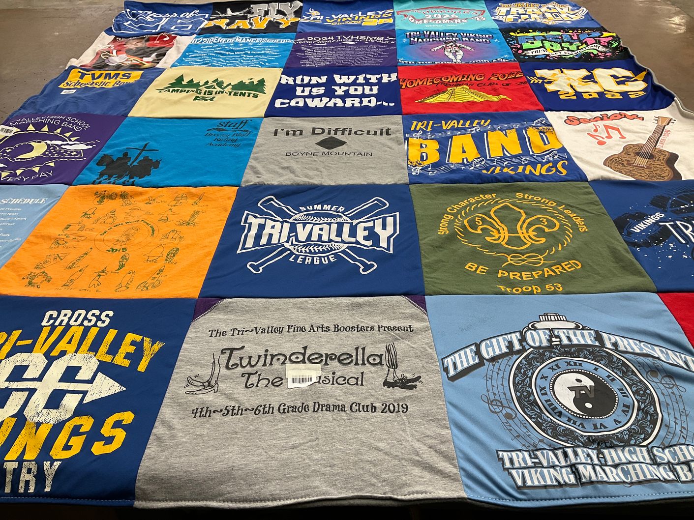 T-shirt quilt featuring tri-valley vikings by Amy from IL