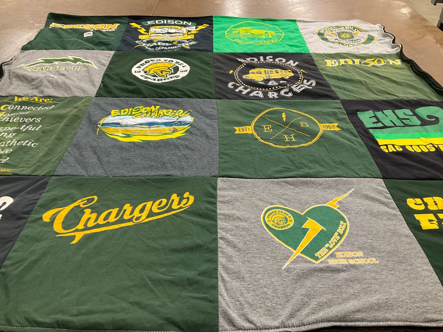 T-shirt quilt from edison high school by Katrina from TN