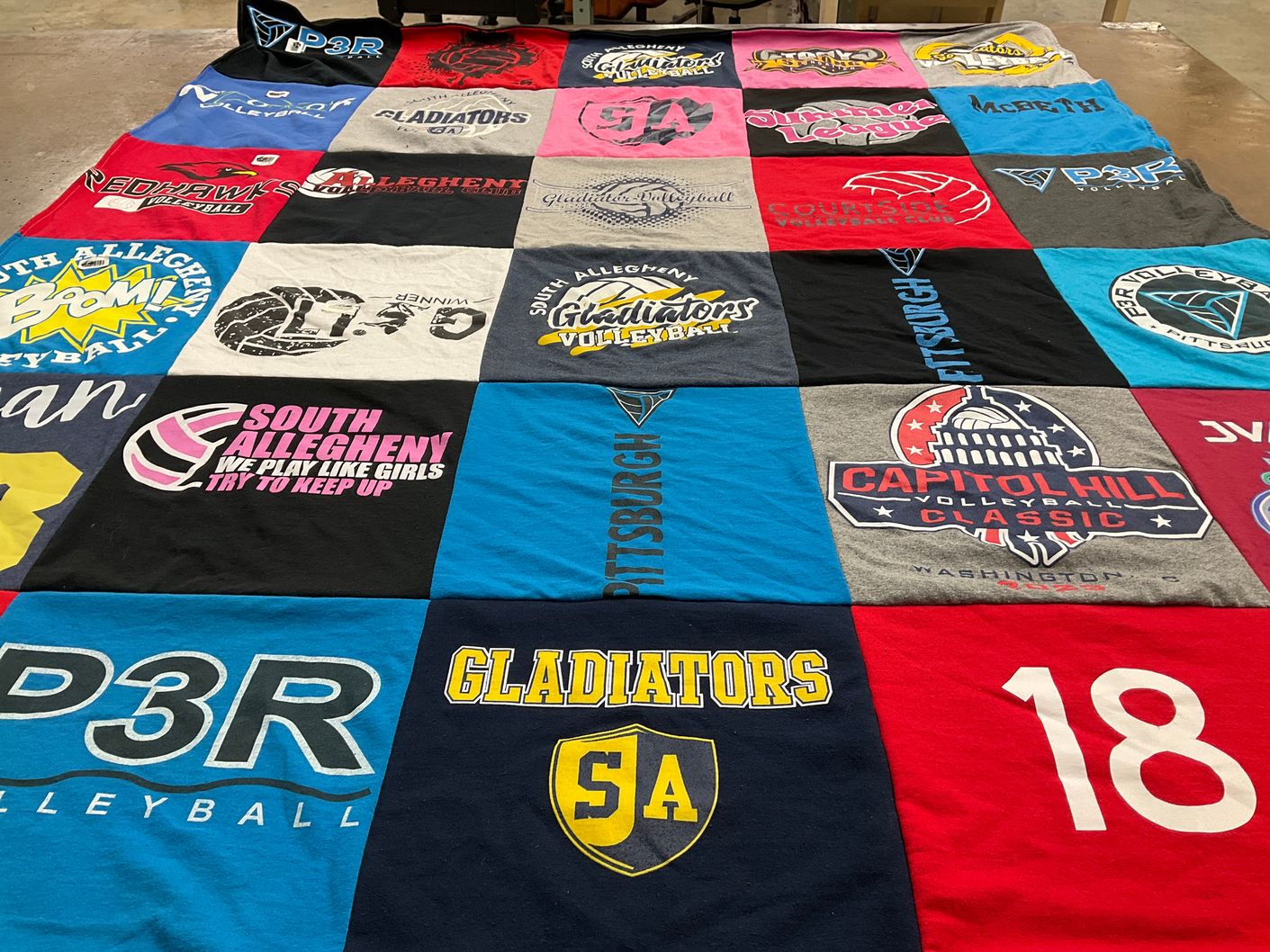 T-shirt quilt featuring south allegheny volleyball by Rochelle from PA