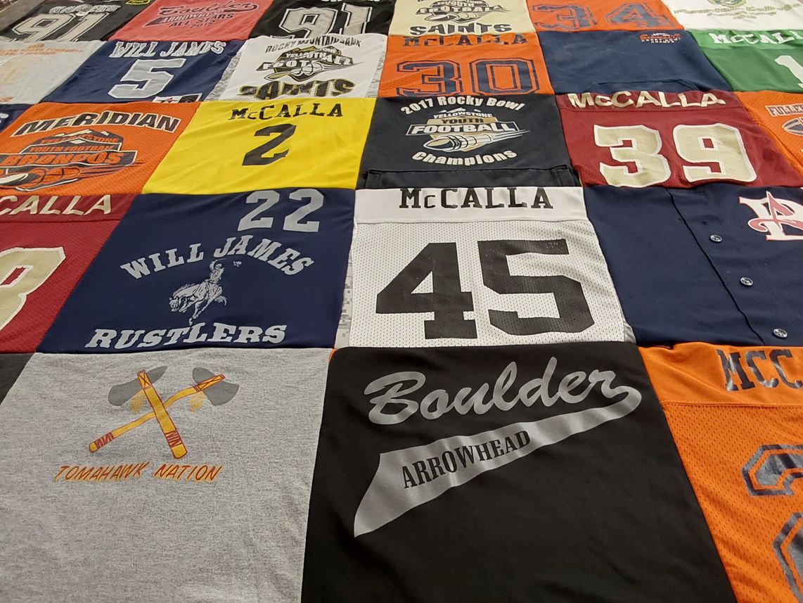 T-shirt quilt from mccalla high school, will james high school by Jennifer from MT