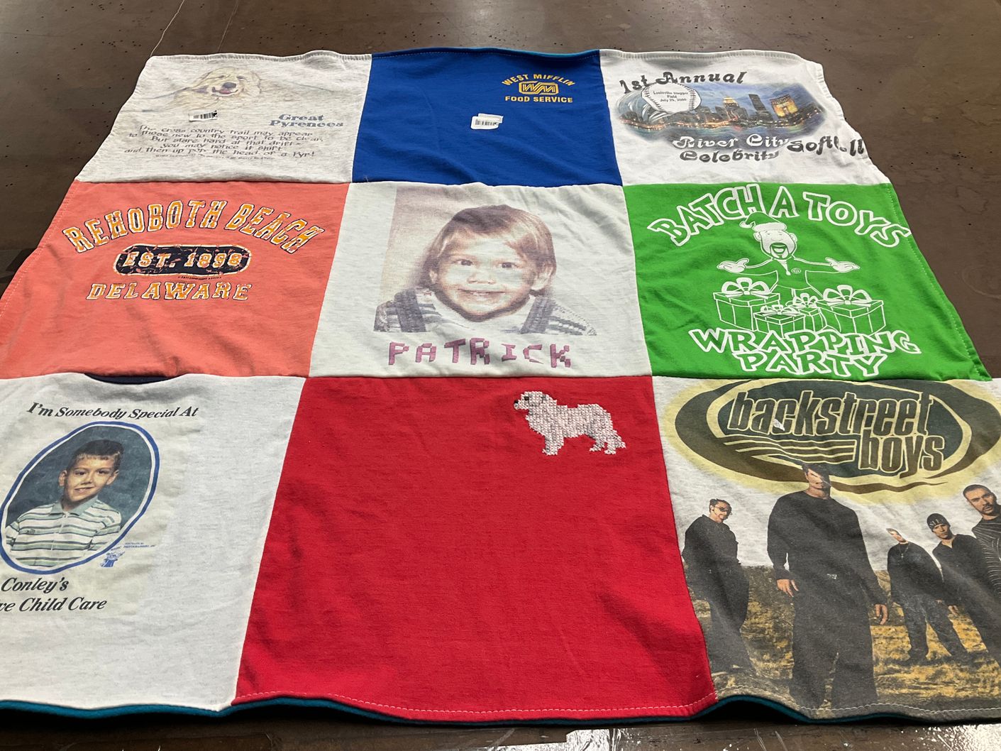 T-shirt quilt with music, toys themes by Diane from PA