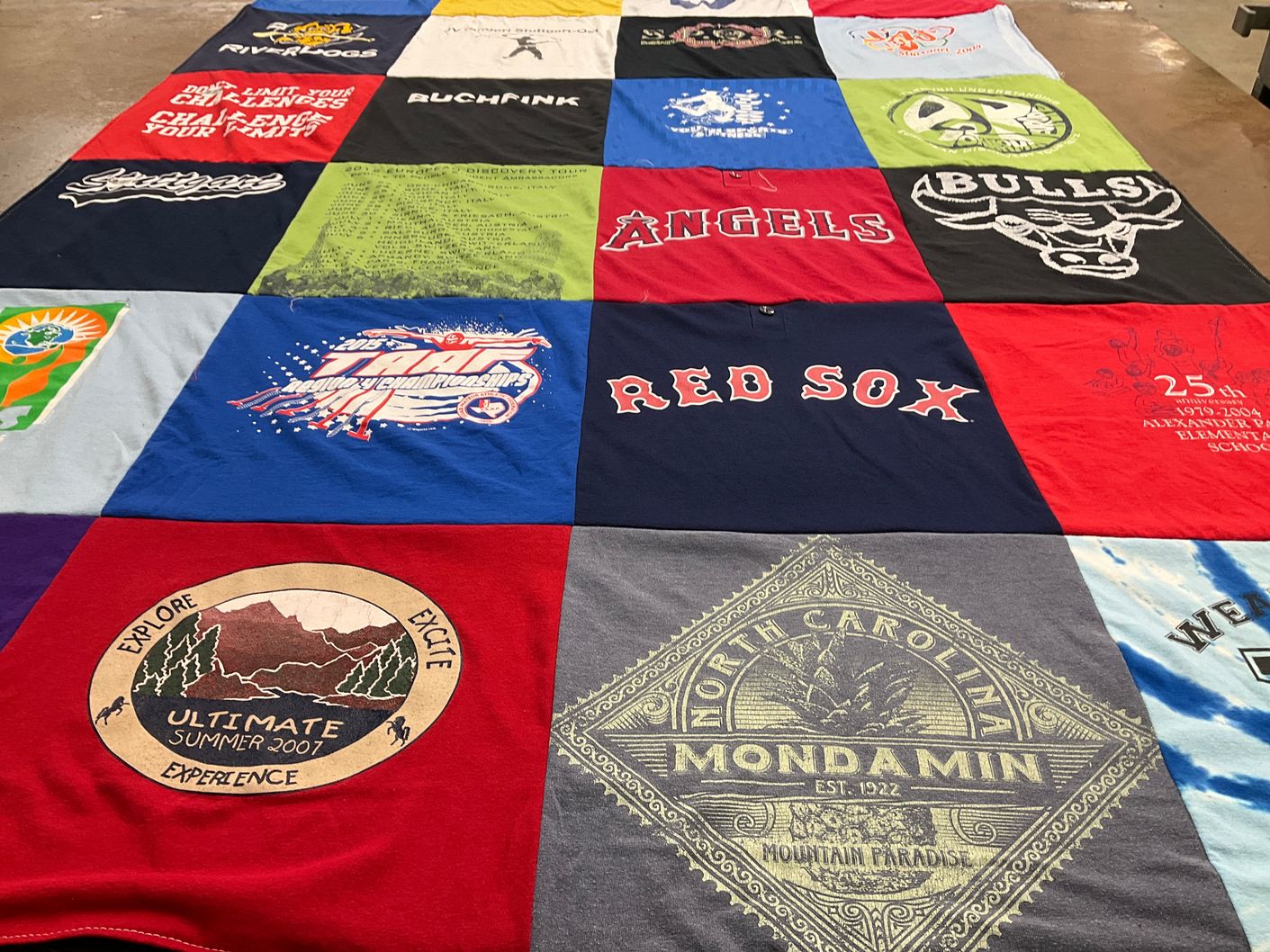 T-shirt quilt featuring chicago bulls, los angeles angels by Kelly from TX