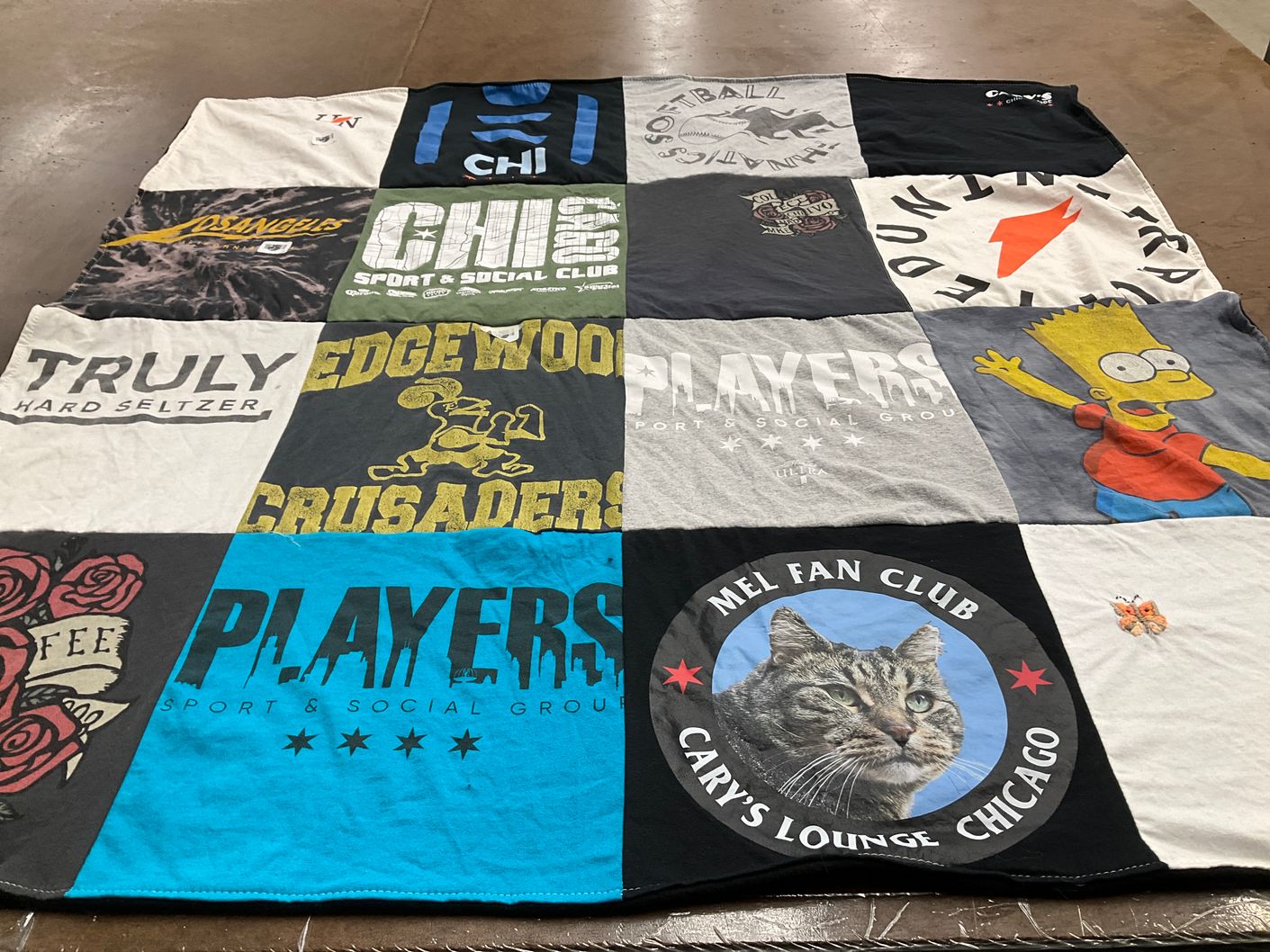 T-shirt quilt from edgewood college by Margarita from IL