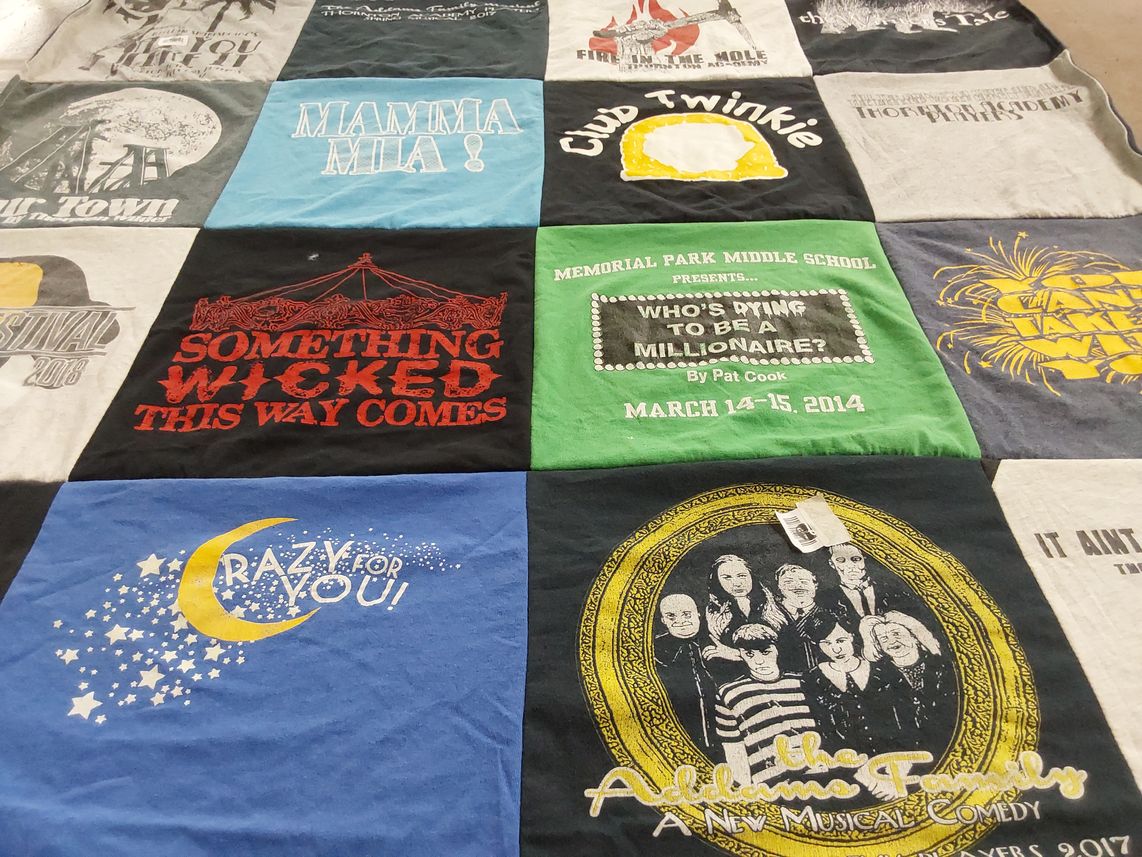 T-shirt quilt from memorial park middle school by Brett from ME