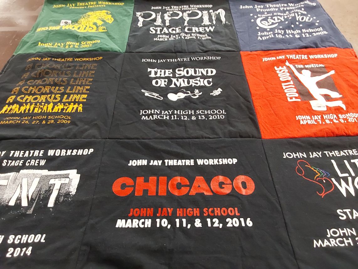 T-shirt quilt from john jay high school by Amy from NY