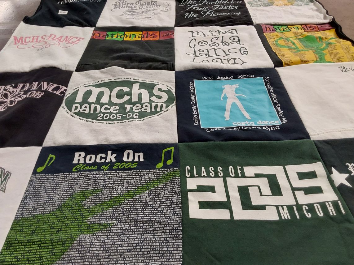 T-shirt quilt featuring michigan city high school dance team by ANDREA from CA