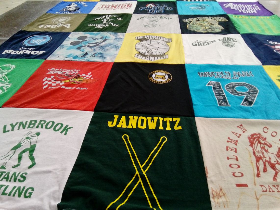 T-shirt quilt from lynbrook high school by Dara from NY