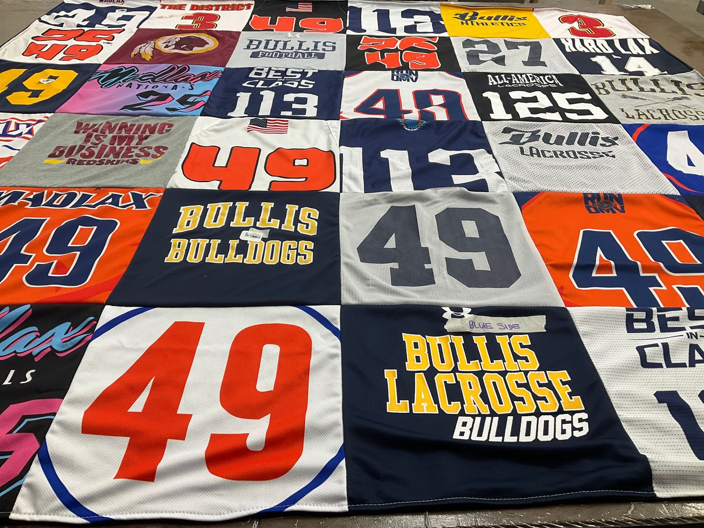 T-shirt quilt featuring bullis lacrosse by Margaret from VA