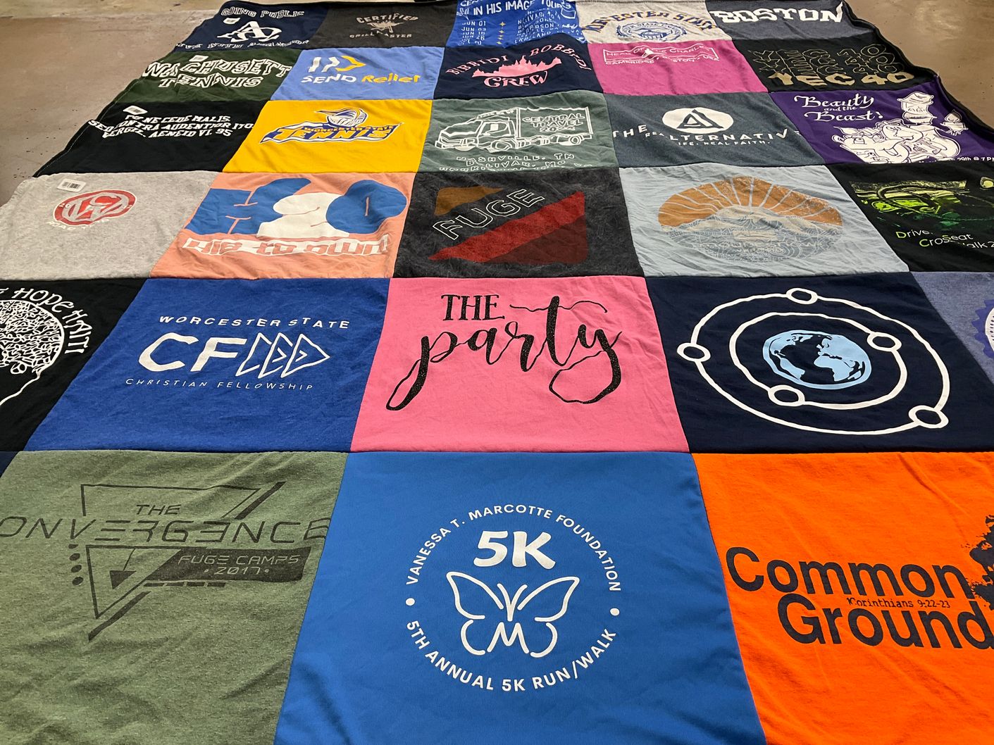 T-shirt quilt from worcester state university by Charlotte from MA