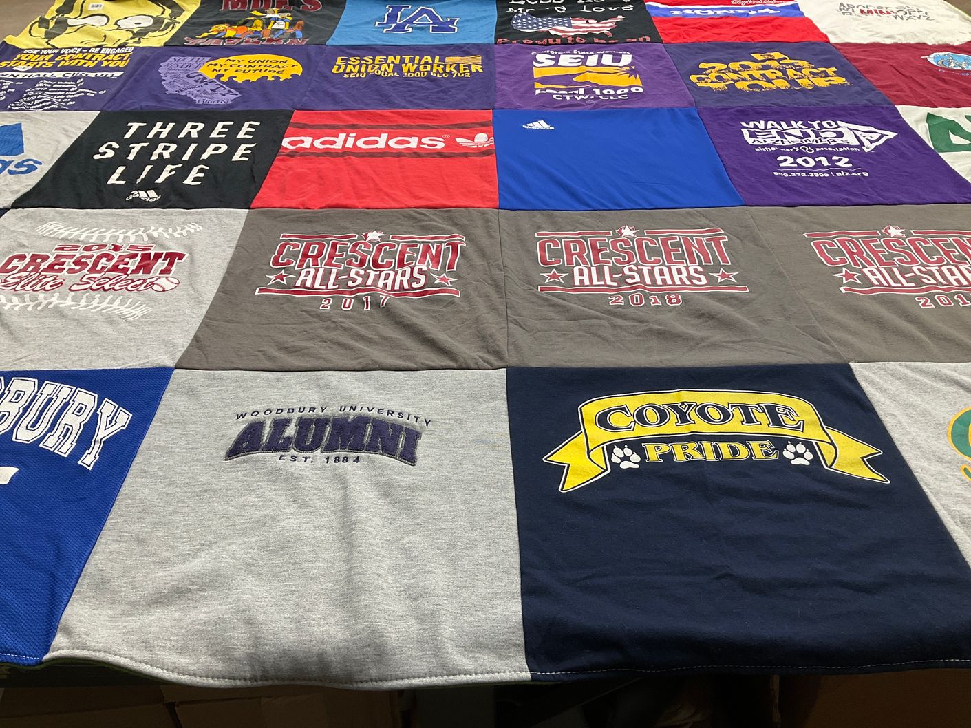 T-shirt quilt featuring crescent all stars by Jeff from CA