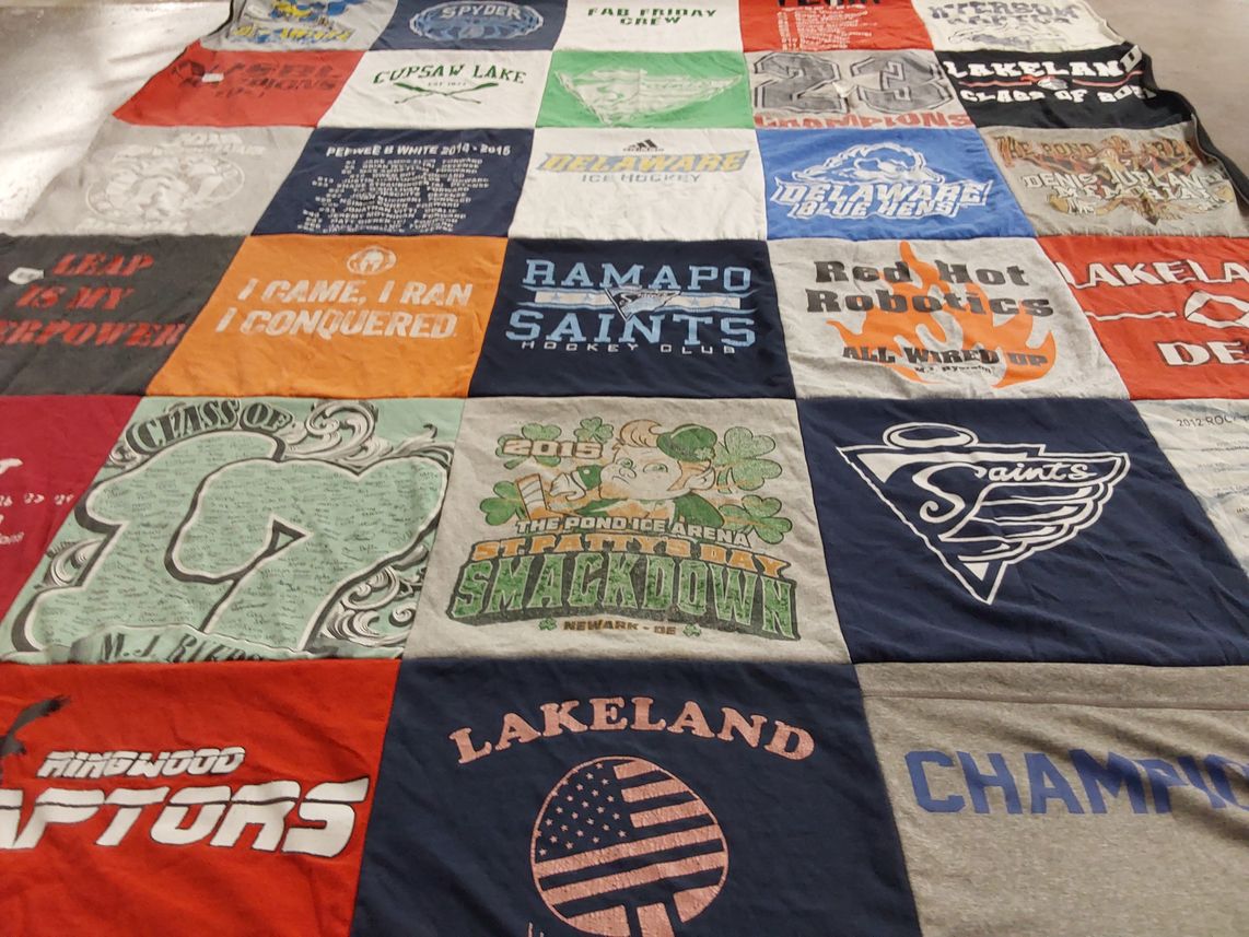 T-shirt quilt featuring ramapo saints hockey club, lakeland champions by Lisa from NJ