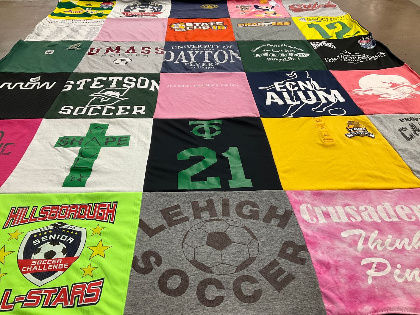 T-shirt quilt featuring hillsborough al-stars, sleighigh soccer by Catherine from FL
