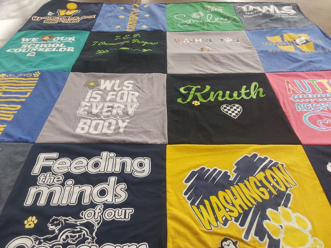 T-shirt quilt from washington junior high school by Marya from OH