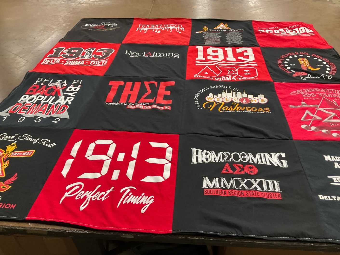 T-shirt quilt from university of excellence by Sharon from MS