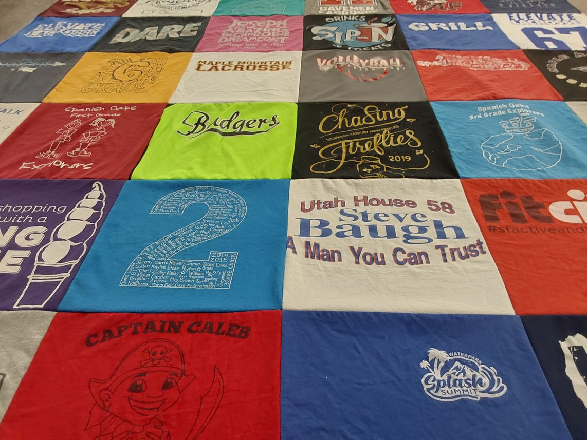 T-shirt quilt from maple mountain high school by Emily from UT