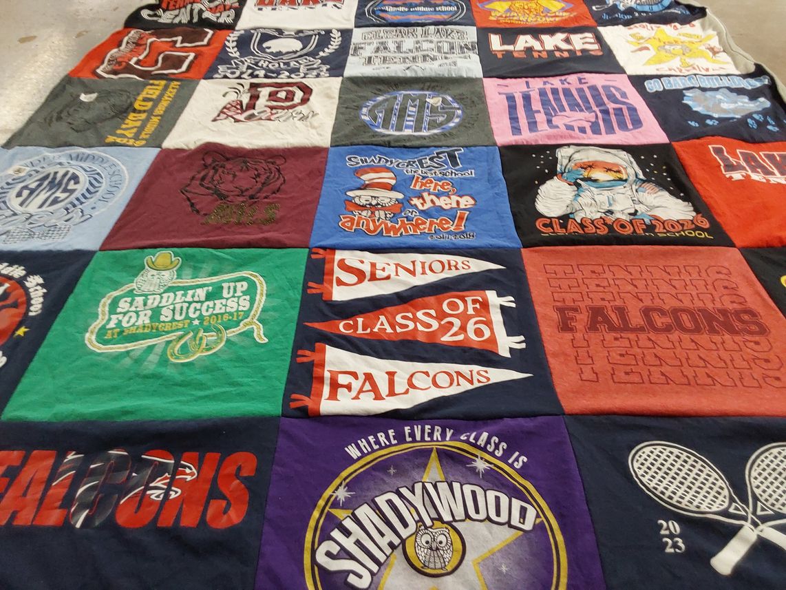 T-shirt quilt featuring lake tennis by Claudia from TX