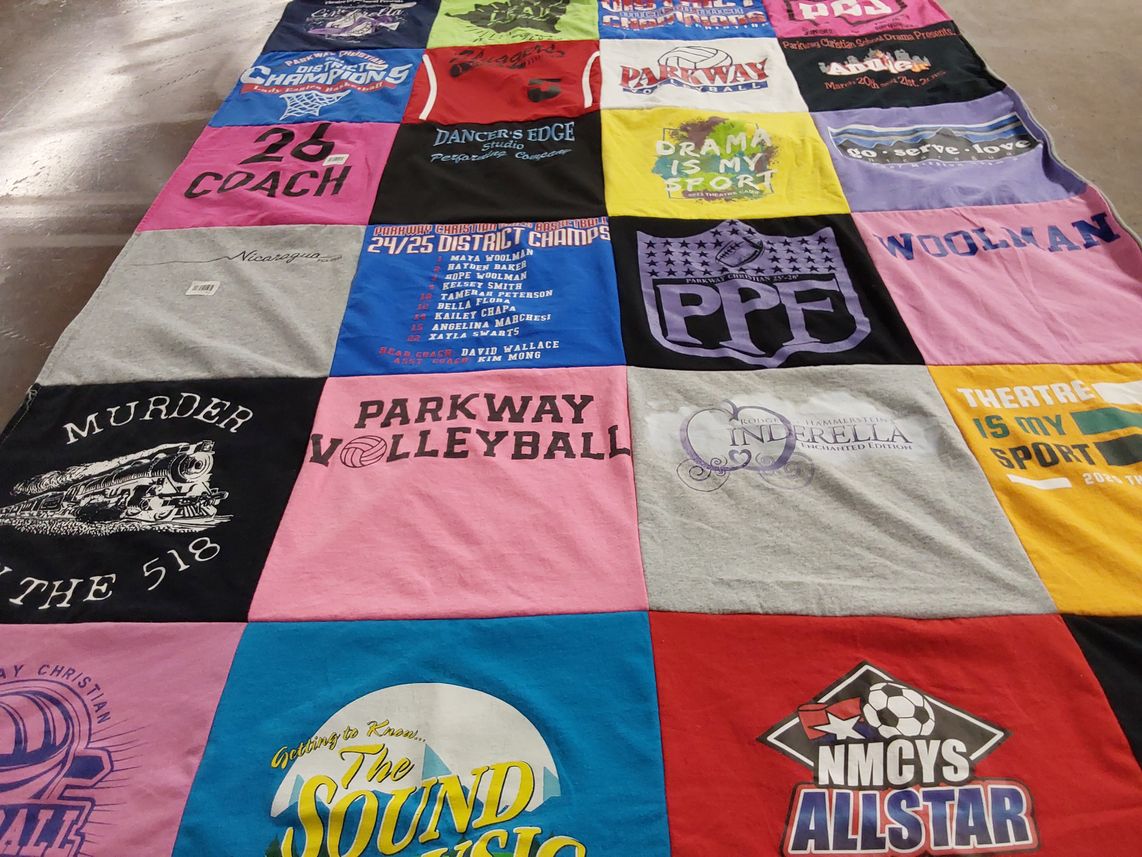 T-shirt quilt featuring parkway volleyball by Chad from MI