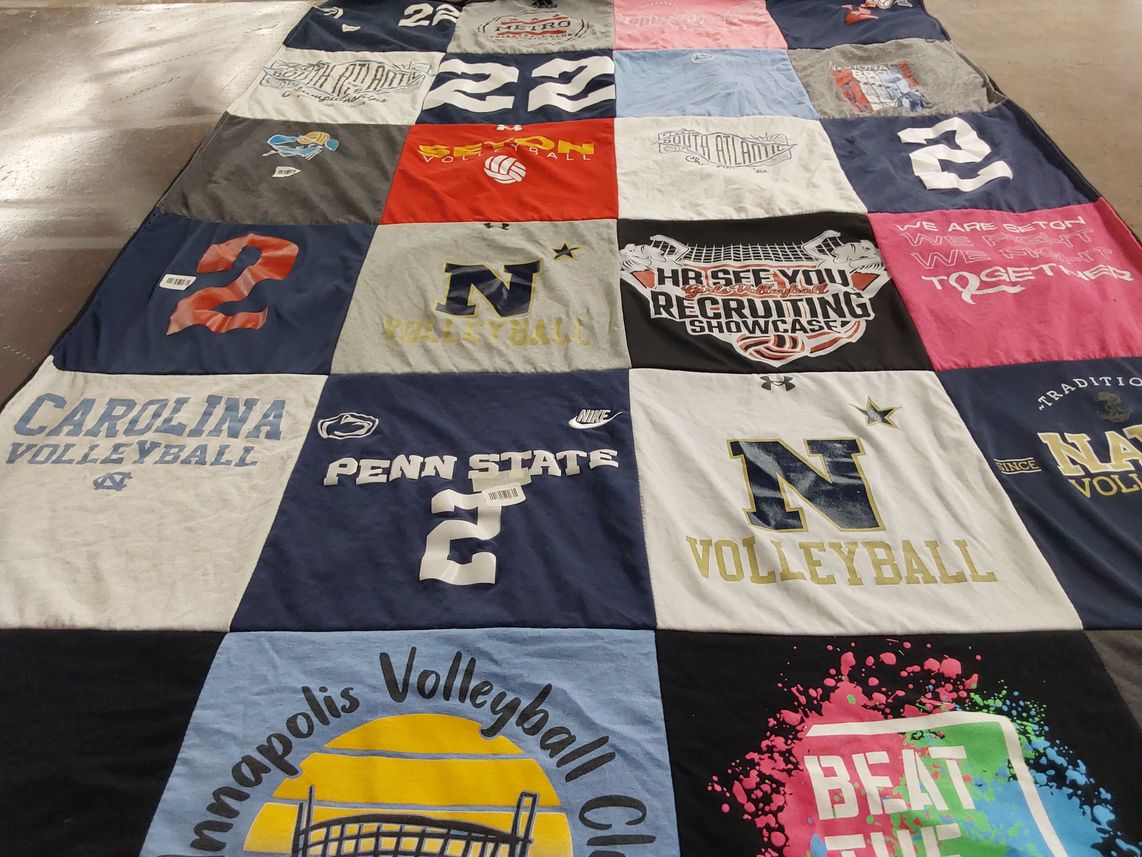 T-shirt quilt from penn state university, university of north carolina at chapel hill by Denise from MD