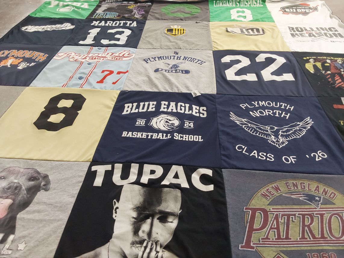 T-shirt quilt featuring plymouth north high school basketball by Erica from MA