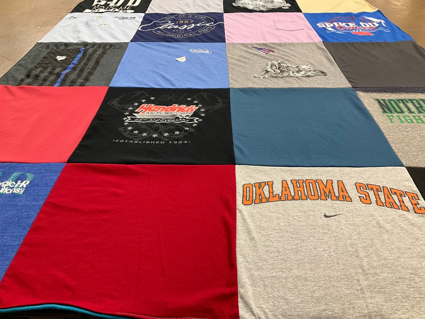 T-shirt quilt from oklahoma state university by Rhonda from IN