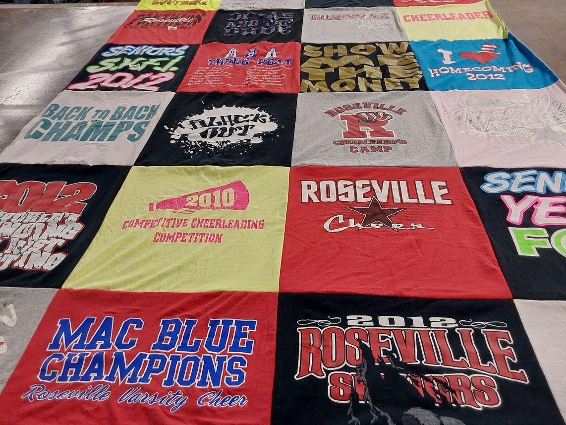 T-shirt quilt from roseville high school by Amy from MI