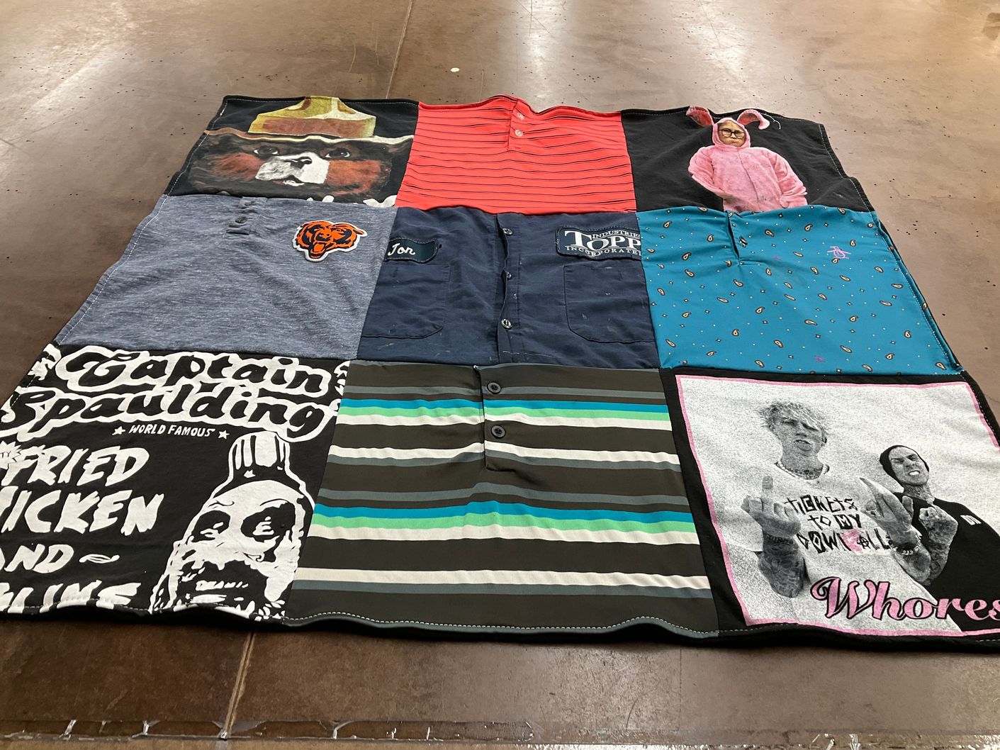 T-shirt quilt featuring chicago bears by Krystle from IN