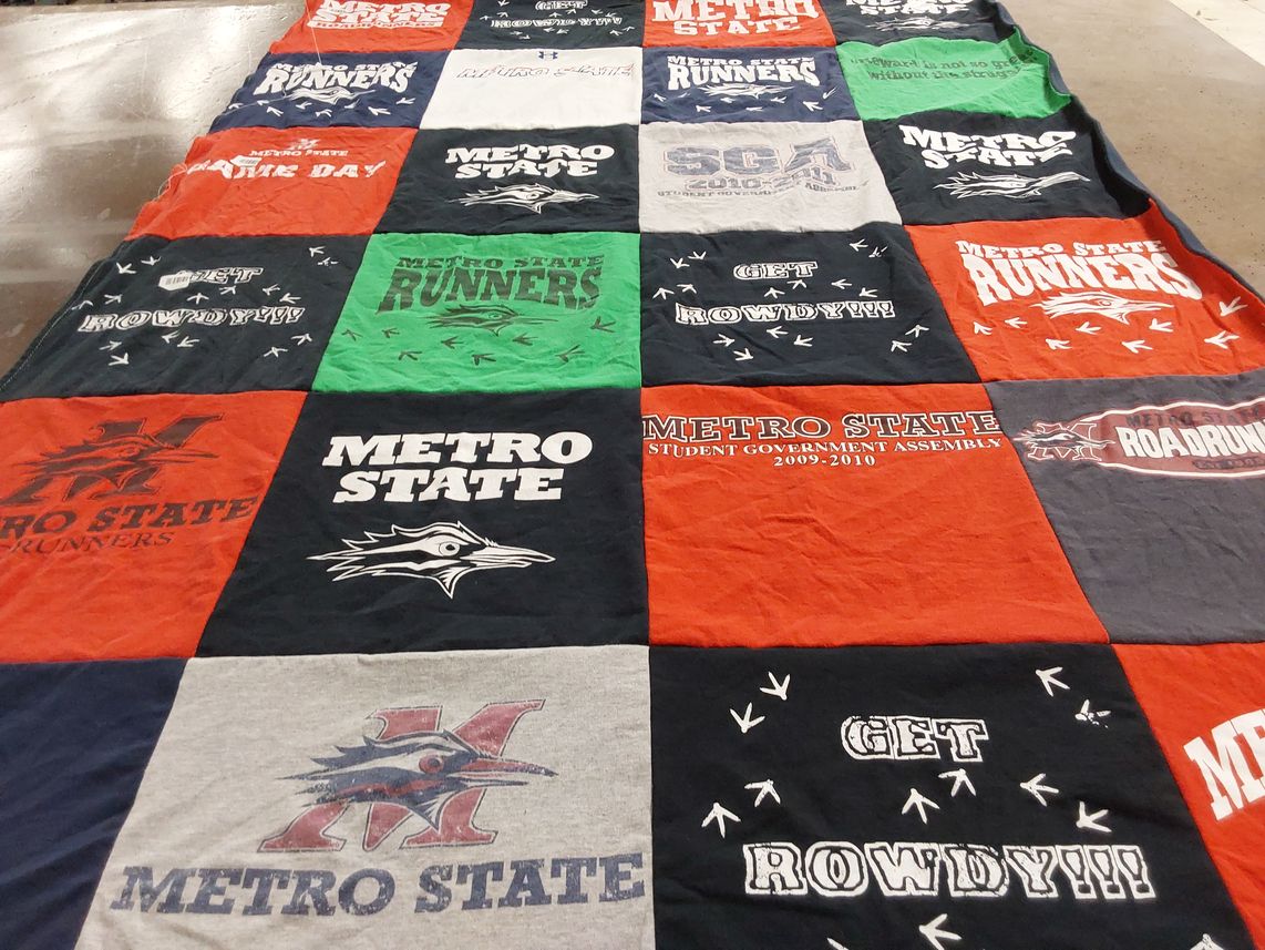 T-shirt quilt featuring metro state university runners by Matt from FL