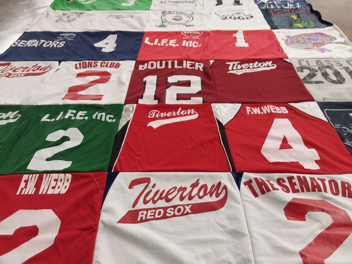 T-shirt quilt featuring tiverton red sox, tiverton all stars by Pamela from RI