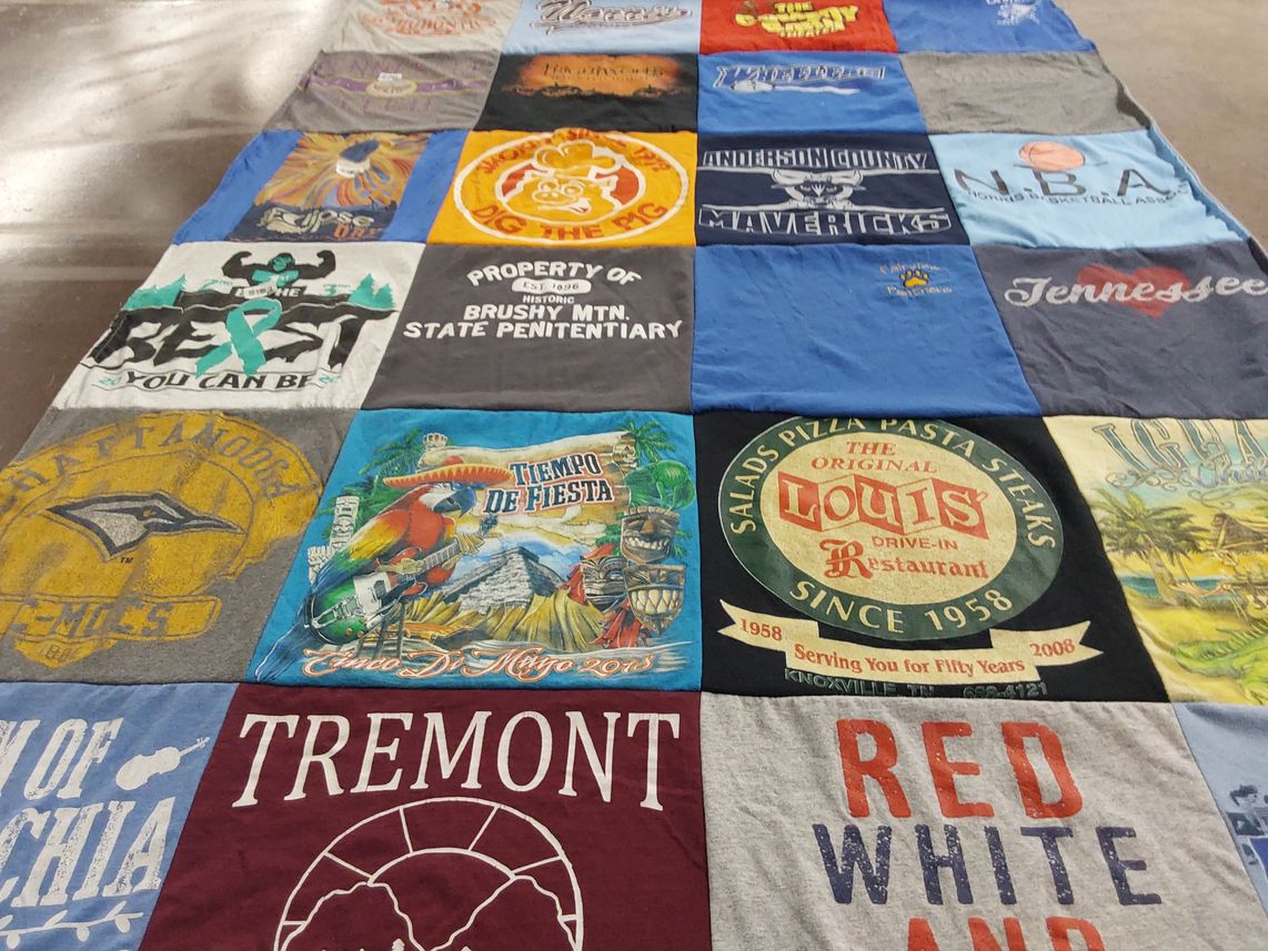 T-shirt quilt from anderson county high school by Lynn from TN