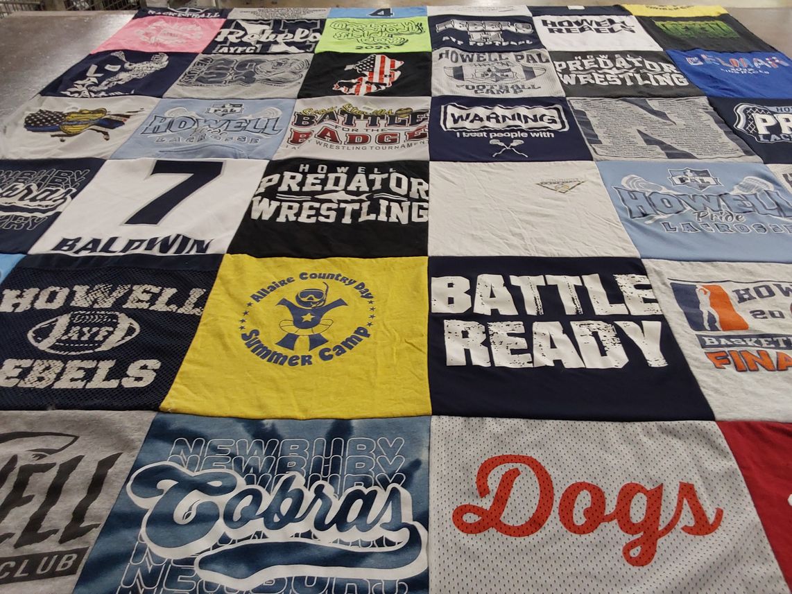 T-shirt quilt featuring howell rebels, newbury cobras by ashley from NJ