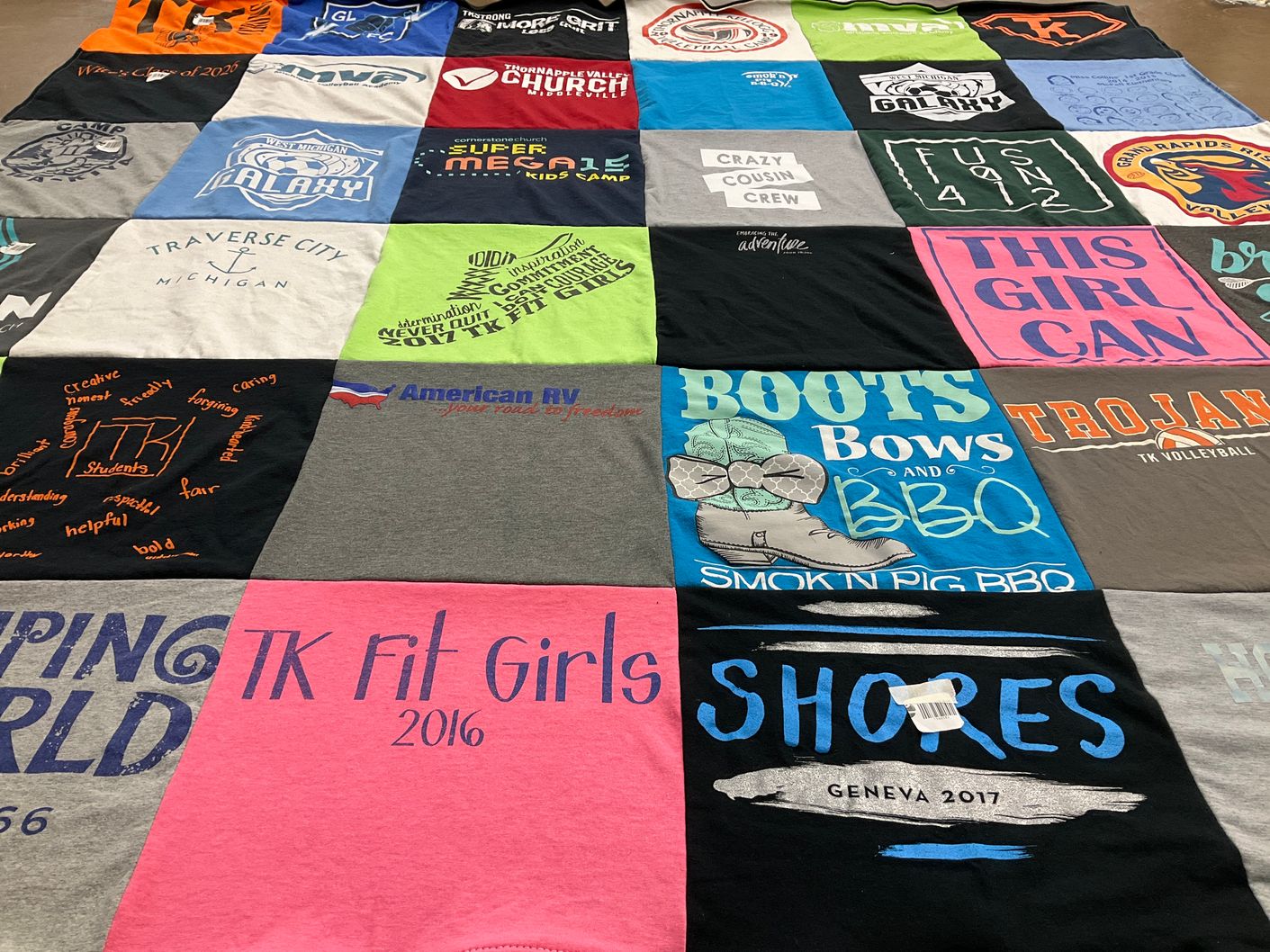 T-shirt quilt featuring tk volleyball team by Trista from MI