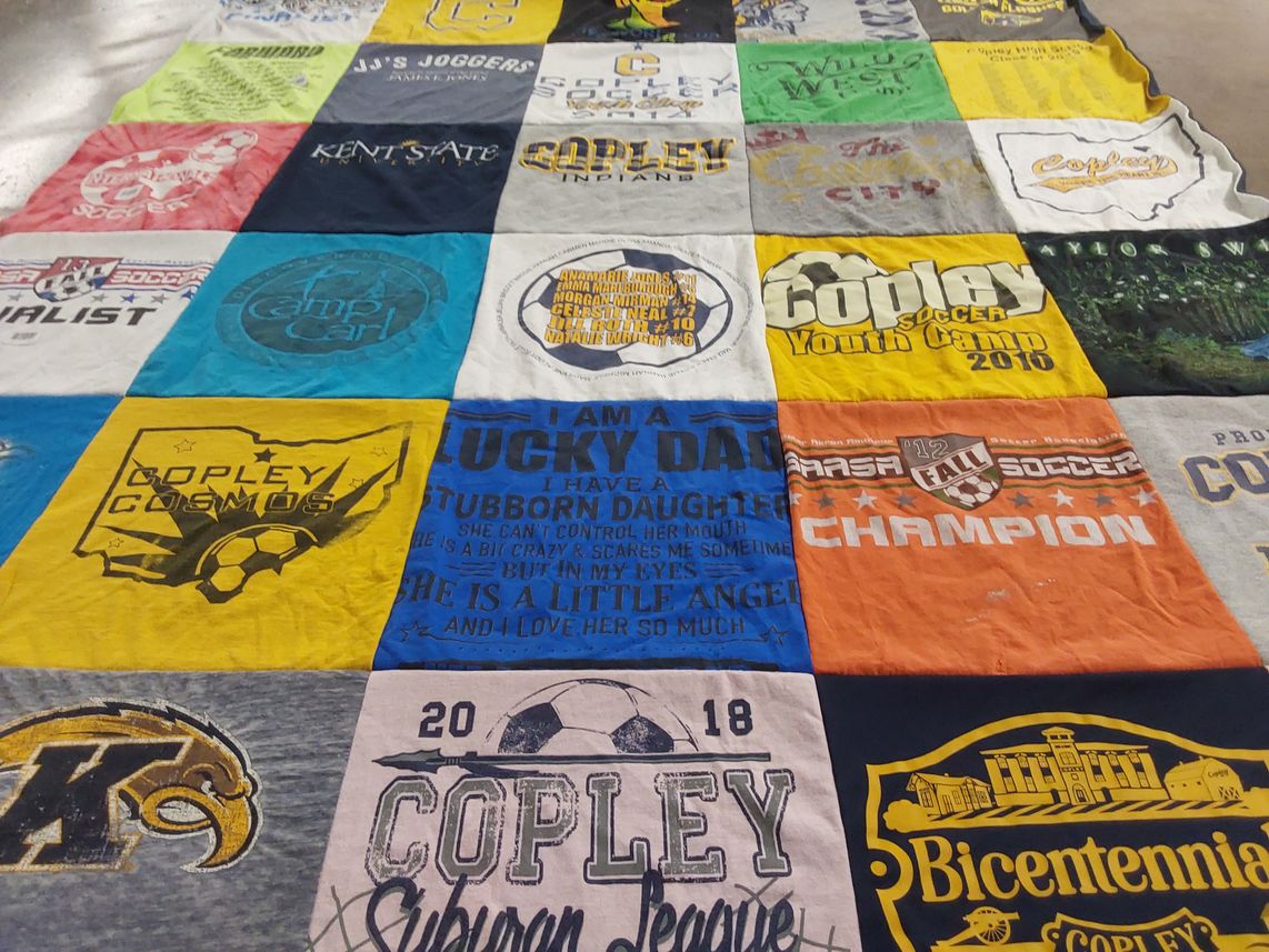 T-shirt quilt featuring copley cosmos by Sherrie from OH