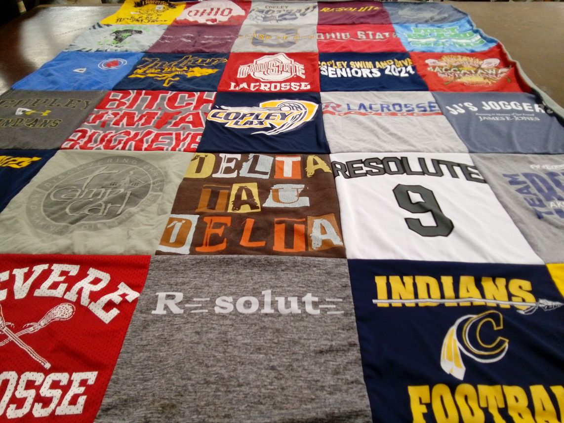 T-shirt quilt featuring copley lacrosse, copley indians by Sherrie from OH