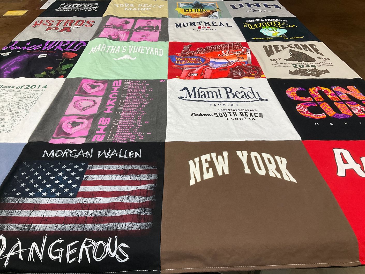 T-shirt quilt from university of new hampshire by Alley from NH