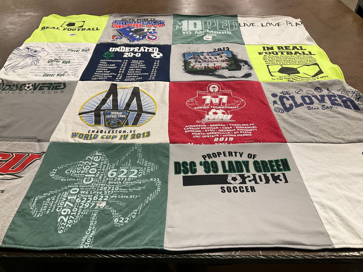 T-shirt quilt featuring usc upstate men's soccer team by Charlene from SC