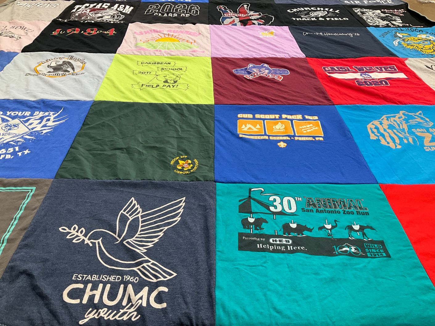 T-shirt quilt from churchill high school, caribbean school by Zaidy from TX