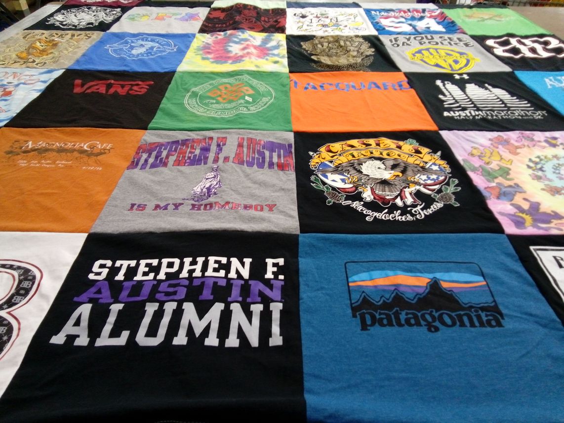 T-shirt quilt from stephen f. austin university by Emily from TX